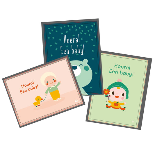 Felicitatiekaartjes Ooievaarspost "Hoera! Een baby!"