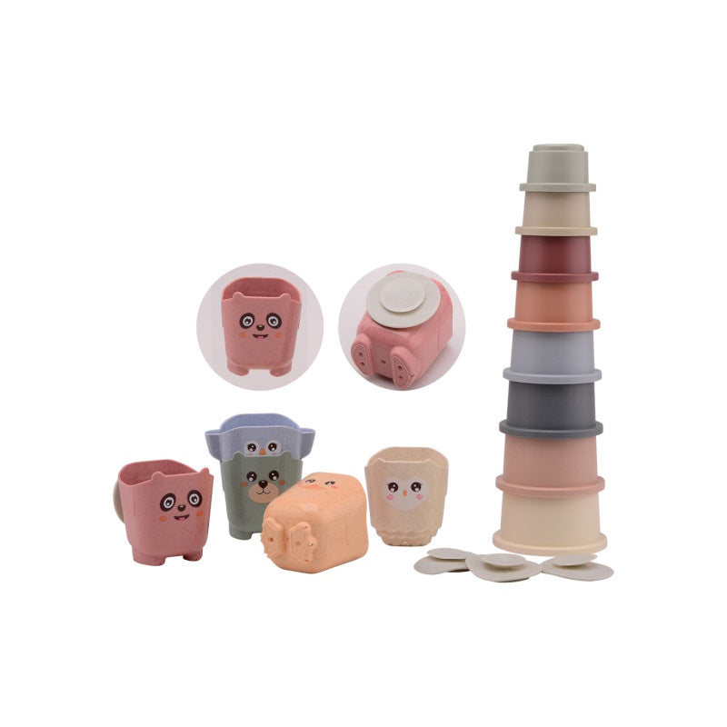 Happy World stapelemmers en bekers van bioplastic